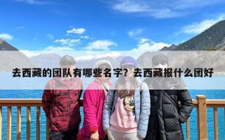 去西藏的团队有哪些名字？去西藏报什么团好